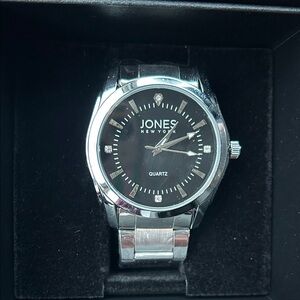 Jones New York Black and Silver Men's Watch